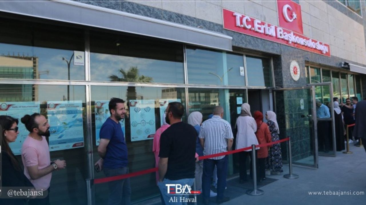 Erbil'de, Türkiye'deki Cumhurbaşkanı ve Milletvekili Seçimleri için oy verme işlemi başladı