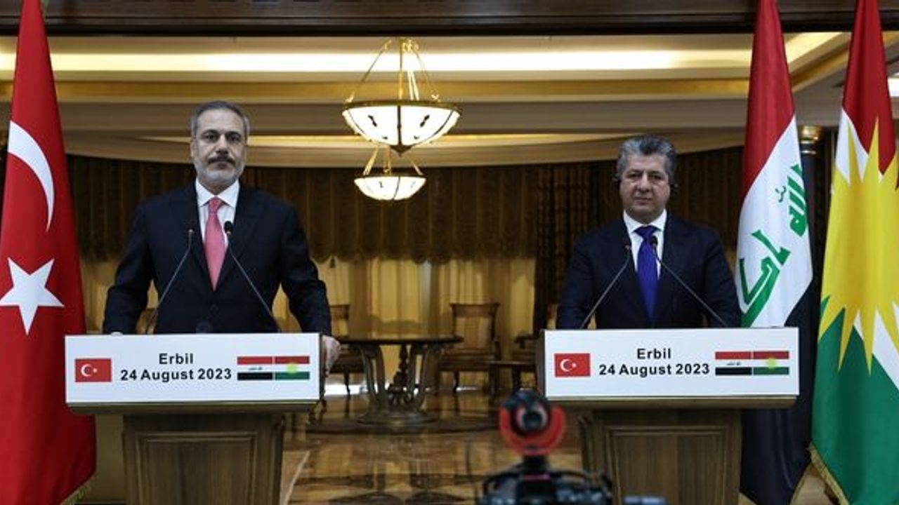 Mesrur Barzani ile Hakan Fidan'dan basın açıklaması
