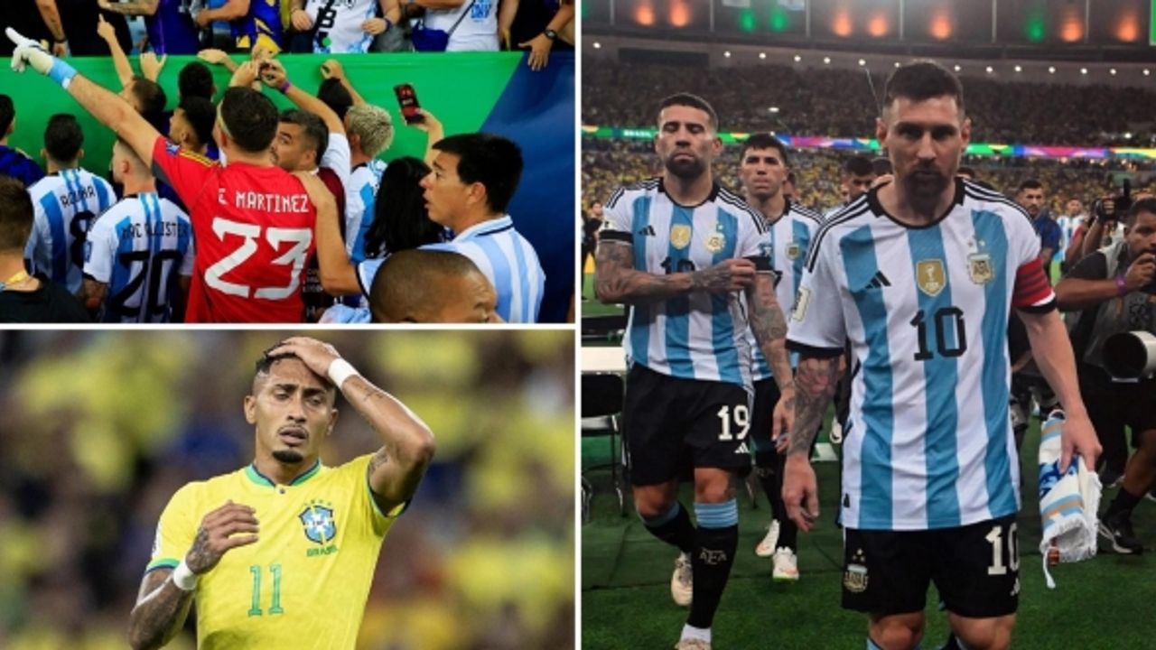 Brezilya’da olaylı maç: Martinez polise saldırdı, Messi takımı sahadan çekti...