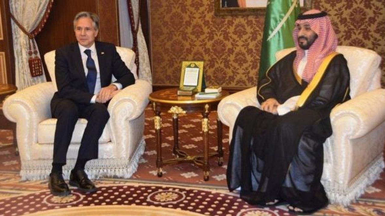 Prens Bin Selman, ABD Dışişleri Bakanı Blinken ile Gazze'yi görüştü
