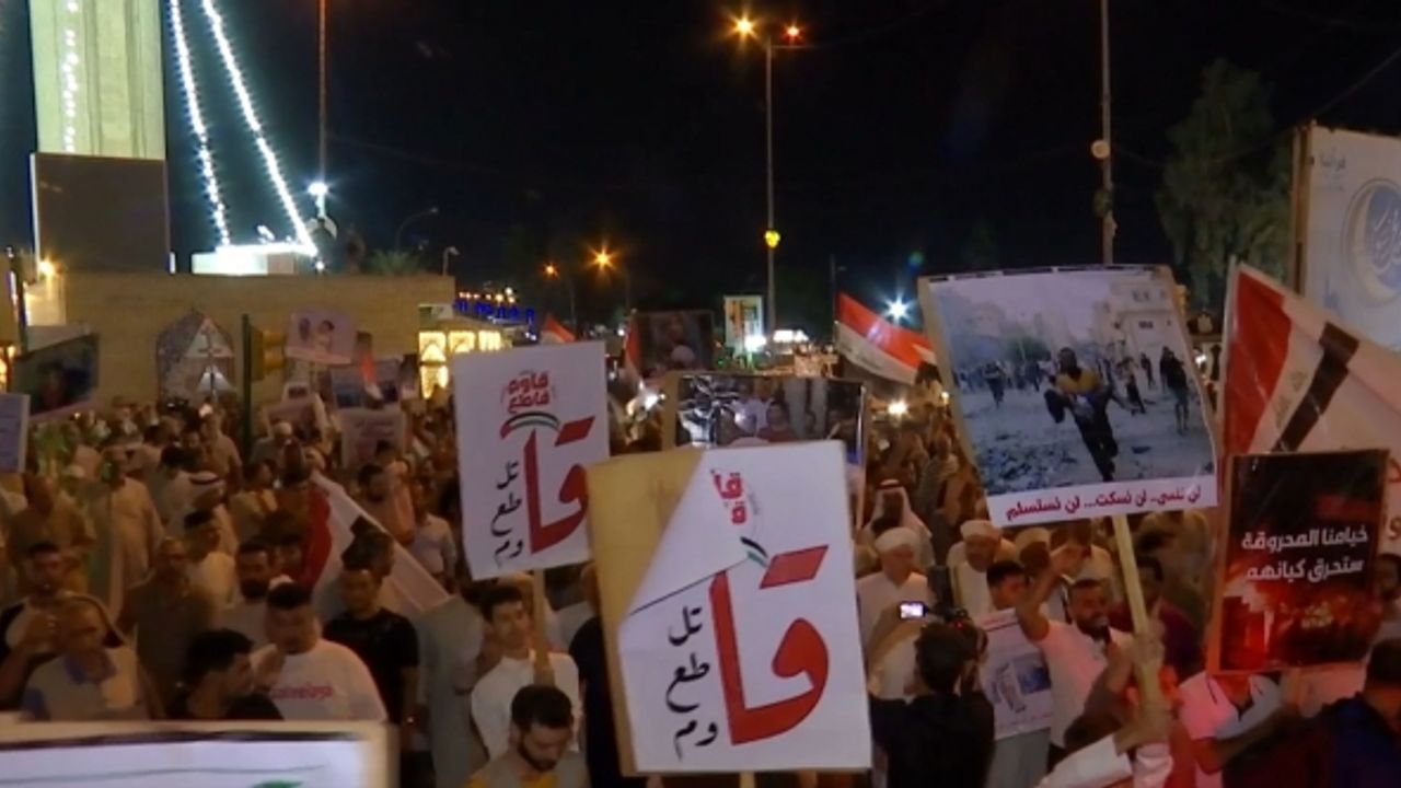 Bağdat’ta İsrail'in Gazze saldırıları protesto edildi