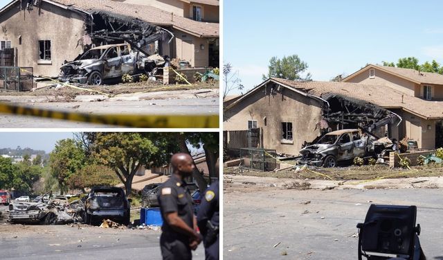 California'da küçük uçak yerleşim yerine düştü