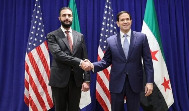 Suriye Cumhurbaşkanı Şara, ABD Dışişleri Bakanı Rubio ile görüştü