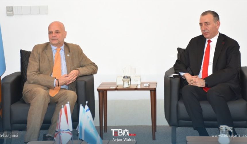 Birleşmiş Milletler (BM) Irak Özel Temsilcisi Jeanine Hennis-Plasschaert&#039;ın Siyasi İşler ve Seçim Destek Temsilcisi Claudio Cordone başkanlığındaki heyet, Bakan Maruf ile bir araya geldi.