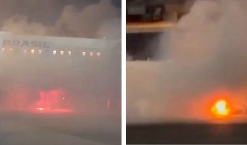 Uçakta yangın paniği: 180 yolcu tahliye edildi